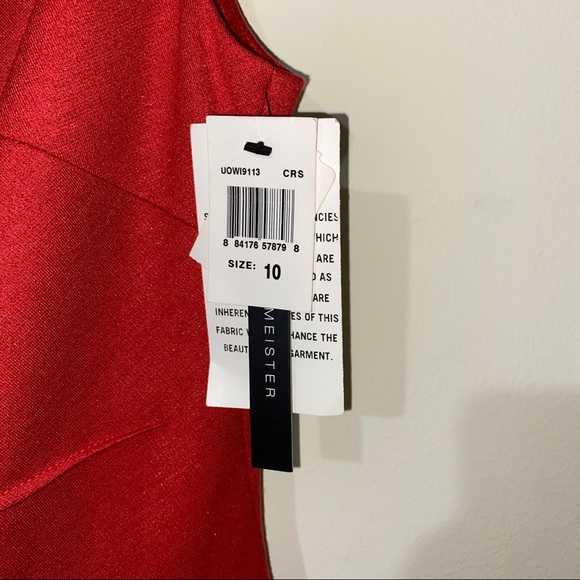 NWT David Meister Bateau Neckline Red Chic Knee-length Cocktail Dress - Picture 9 of 16